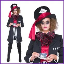 Karnival Adult Ladies Black Hatter Girl Costume