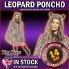 Smiffys ADULT MENS LADIES WATERPROOF FESTIVAL ANIMAL PRINT PARTY PONCHO - SPOTTED LEOPARD