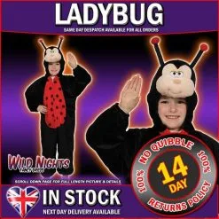 Wicked Childs Animal Costume Kids Fancy Dress Boys/Girls Onesie - LADYBUG