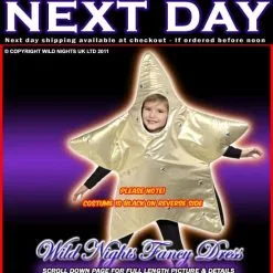 Smiffys Christmas Child Gold Star Costume Age 4-6 Years