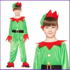 Christmas Child Karnival Santa Helper Elf Costume