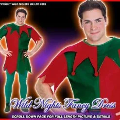 Rubies CHRISTMAS FANCY DRESS COSTUME ~ GENTS ELF COSTUME MED/LG