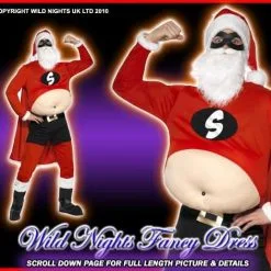 Smiffys CHRISTMAS FANCY DRESS # GENTS SUPER HERO SANTA MED/LG