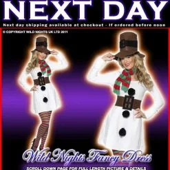 Smiffys Christmas Fancy Dress Ladies Miss Snowman Costume