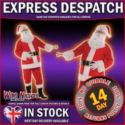 AMSCAN CHRISTMAS FANCY DRESS MENS CLASSIC 4 PIECE SANTA COSTUME STD