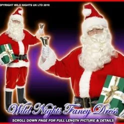 Smiffys Christmas Fancy Dress Mens Deluxe Santa Costume