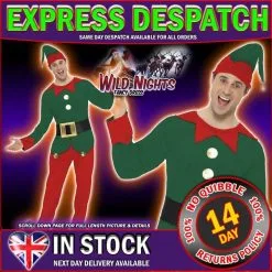 Smiffys Christmas Fancy Dress # Mens Elf Costume