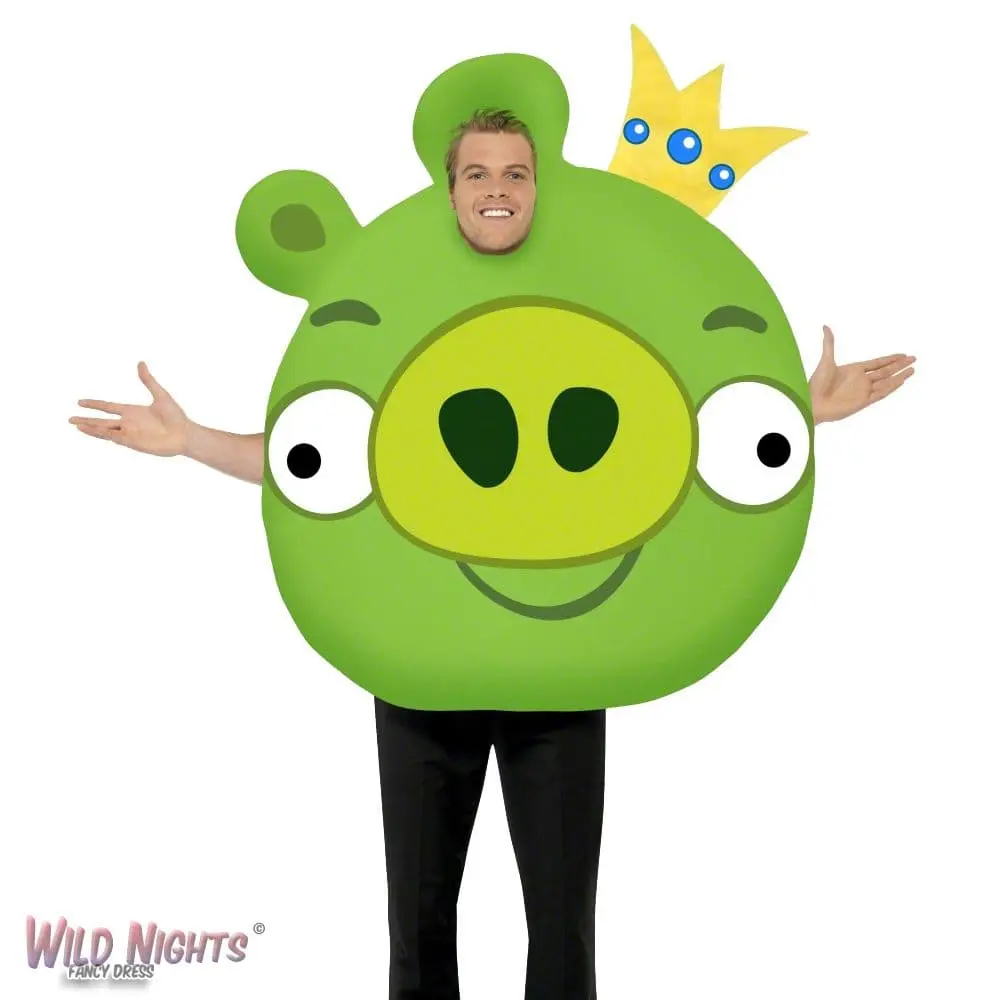 Smiffys FANCY DRESS COSTUME # ADULT GAMING CARTOON ANGRY BIRDS PIG GREEN MED 38"-40" 1 Smiffys FANCY DRESS COSTUME # ADULT GAMING CARTOON ANGRY BIRDS PIG GREEN MED 38"-40"
