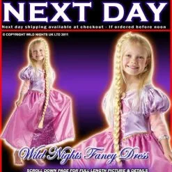 Rubies FANCY DRESS COSTUME ~ GIRLS DLX DISNEY TANGLED RAPUNZEL LG AGE 7-8