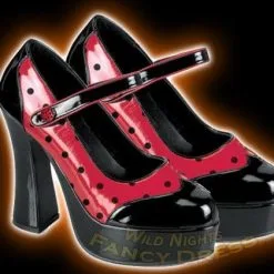 PLEASER FANCY DRESS > DOL60BR LADYBIRD PLATFORM SHOES SIZE 4