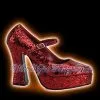 Smiffys FANCY DRESS # DOLLY RED GLITTER PLATFORM SHOES SIZE 7