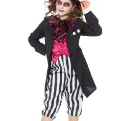 Karnival Girls Black Hatter Fancy Dress Costume