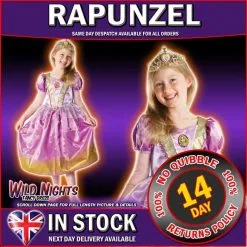 Rubies Girls Disney Princess ~ Glitter Rapunzel Fancy Dress Costume