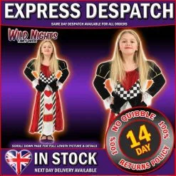 Funshack Girls Fairytale Queen Of Hearts Costume Small Age 4-6 Years