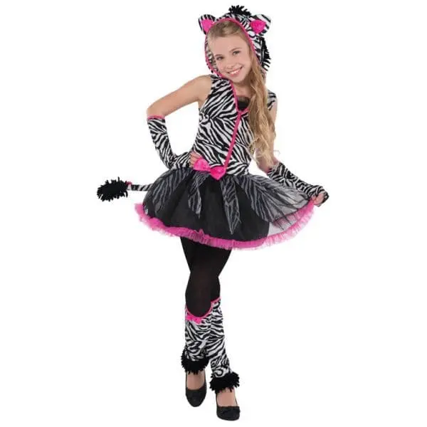 AMSCAN Girls Sassy Stripes Zebra Fancy Dress Costume 1 AMSCAN Girls Sassy Stripes Zebra Fancy Dress Costume