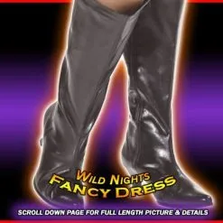 Smiffys LADIES # BLACK PIRATE / SANTA BOOTS WIDE FIT