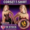 Ladies Burlesque Corset T-Shirt Top