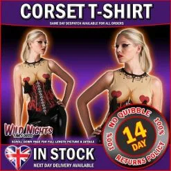 Ladies Burlesque Corset T-Shirt Top
