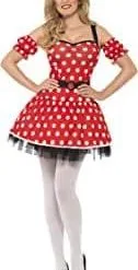 LADIES FEVER RED & WHITE MADAME MOUSE